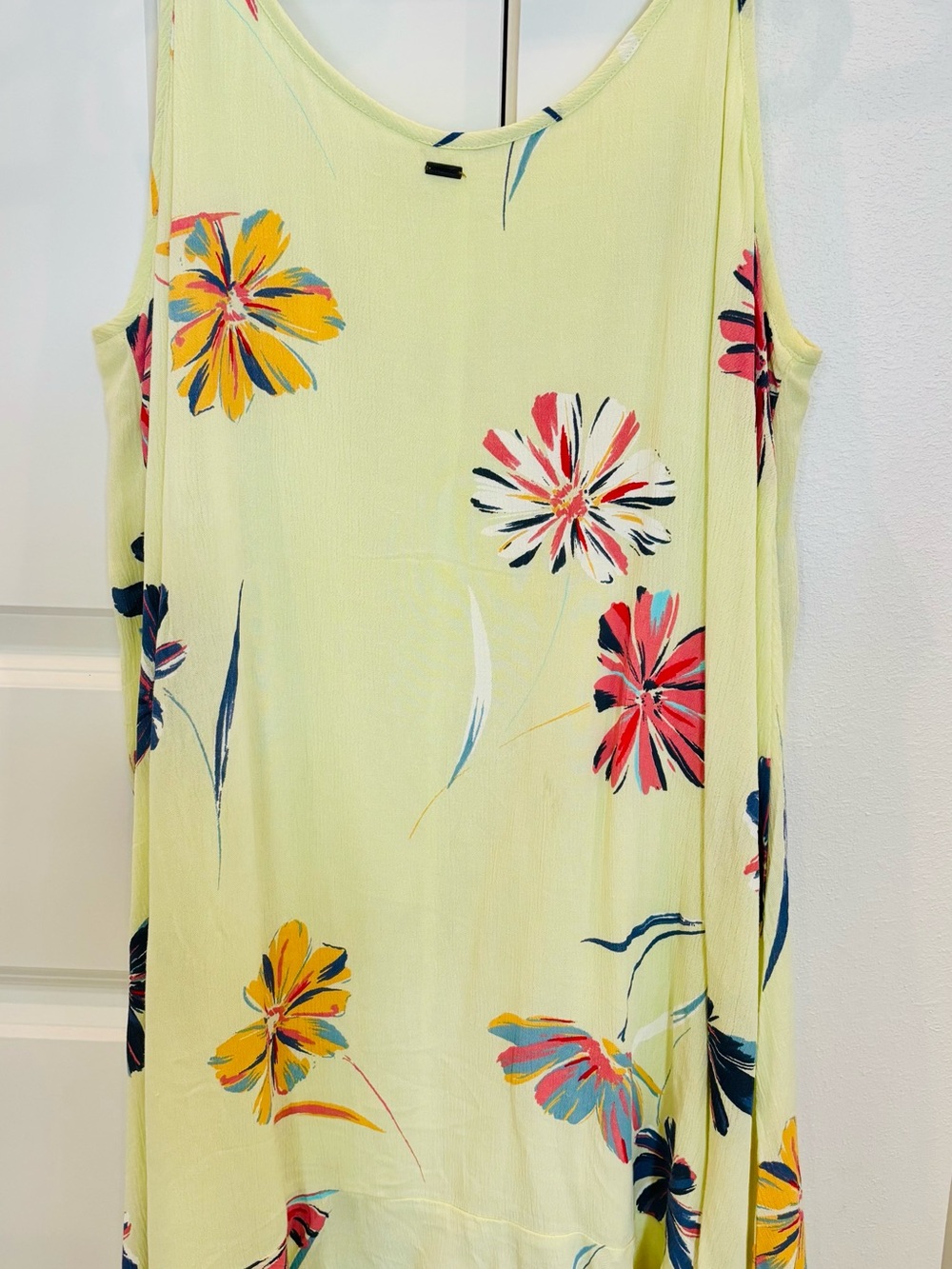 Light Yellow Floral Scoop Neck Camisole Dress